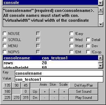 Entity dialog - basic keys