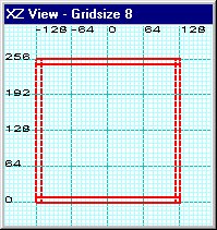 XZ 2D view - Hollowing the brush