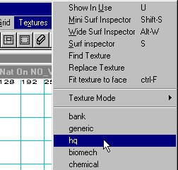 Texture menu