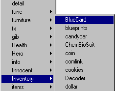 Selecting BlueCard from the menu