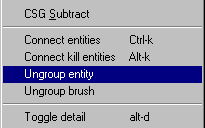 selecting Ungroup entity